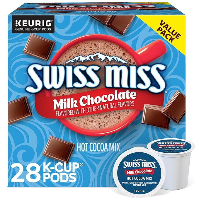 Swiss Miss Milk Chocolate Hot Cocoa Keurig Single-Serve K Cup Pods, 28 Count | Amazon (US)