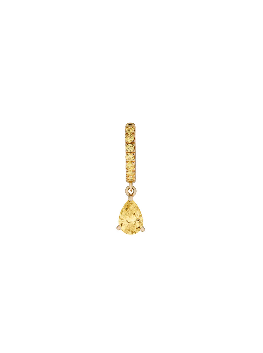 PAVÉ PEAR-DROP HUGGIE EARRING IN LAB YELLOW SAPPHIRE | Dorsey