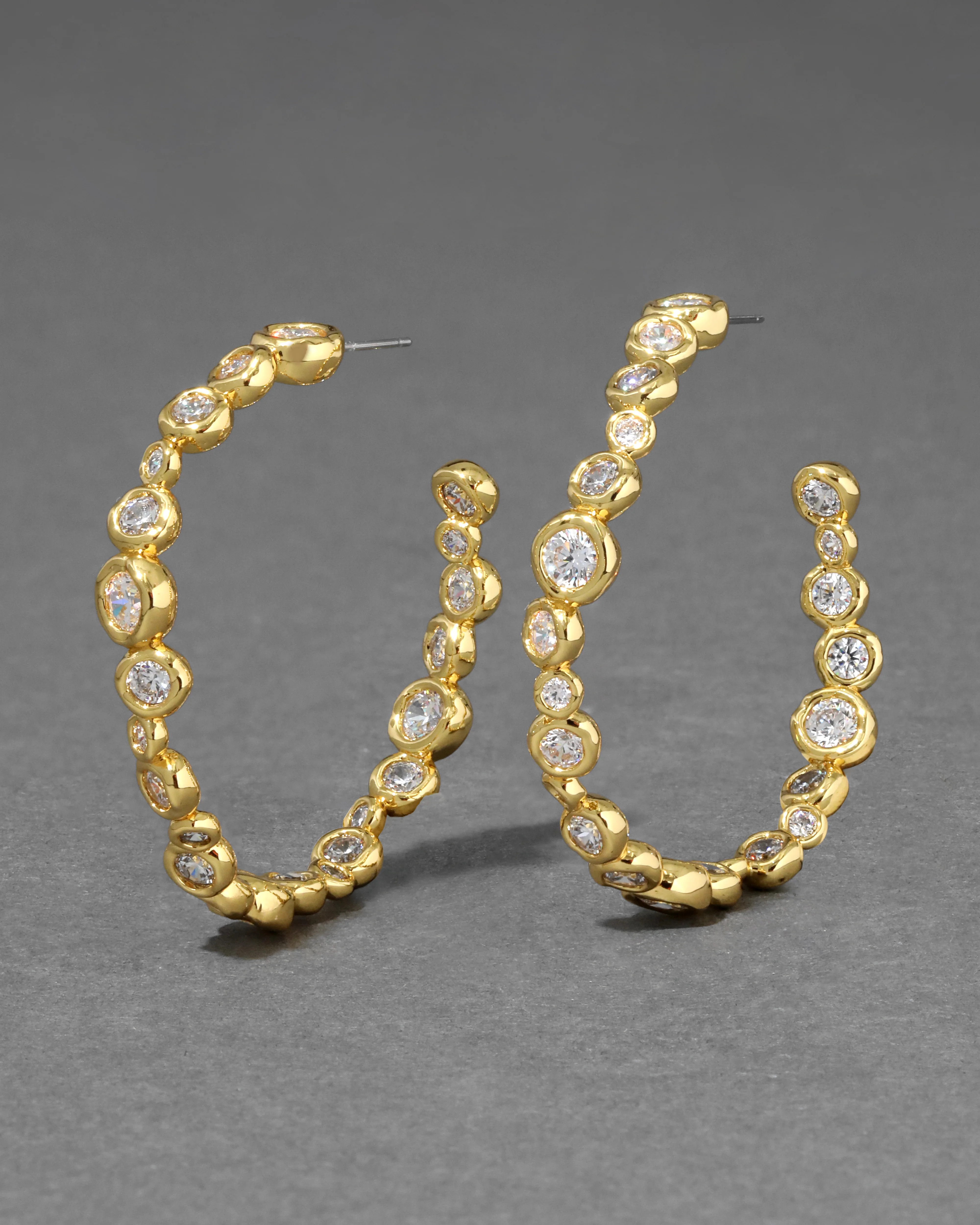 Asterales Gold Large Hoop Earrings | 14k Gold Plated Hoop Earrings | Alexis Bittar