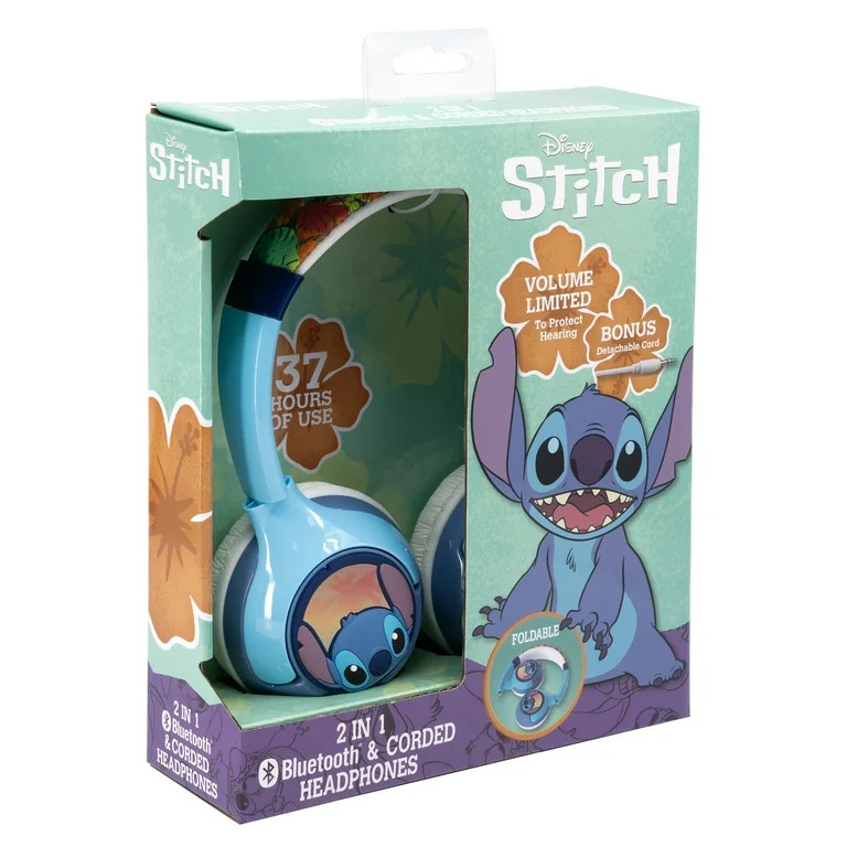 Ekids, Disney, Lilo & Stitch Headphones for Kids, Children Ages 6 and up, Bluetooth and Corded, O... | Walmart (US)