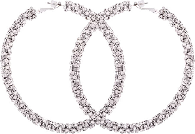 GUESS Crystal Pavé Large Hoop Earrings  - Macy's | Macy's