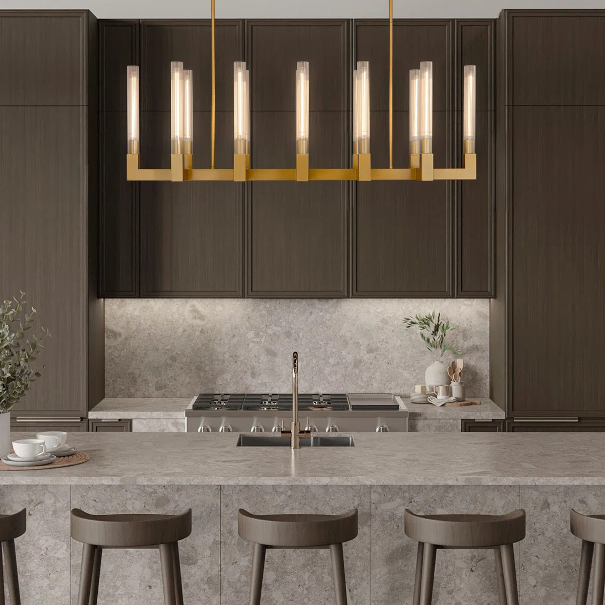 Farmhouse Chandelier With Glass Tube | Wayfair North America