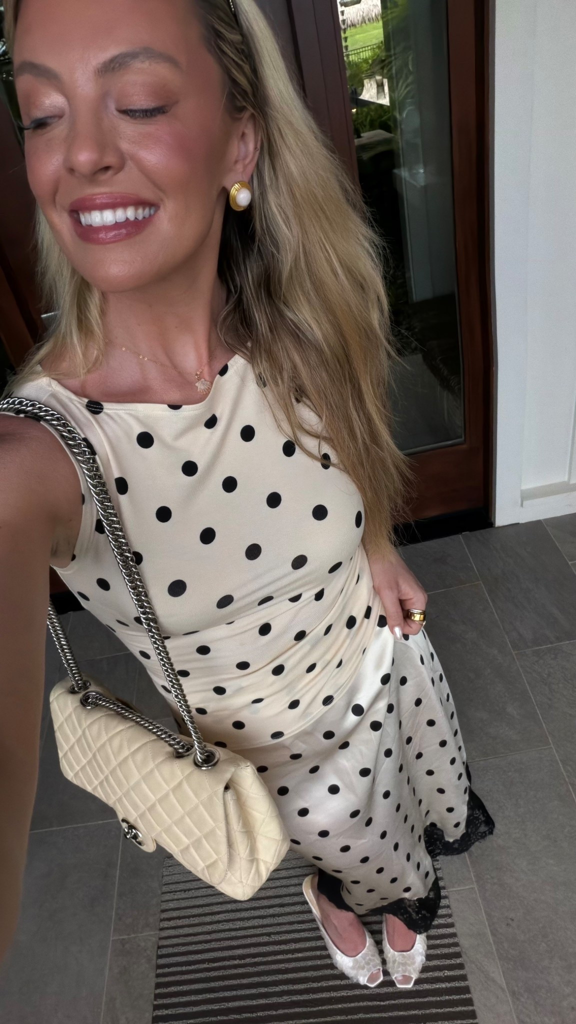 Obsessed with this polka dot set!! ✨🤍 reformation always 10/10 

#LTKootd #LTKdayinmylife #LTKgrwm