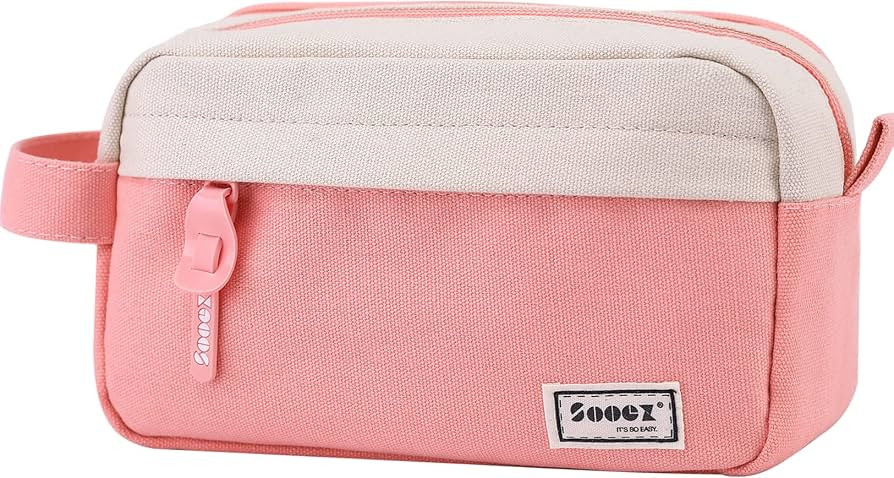 Sooez Big Capacity Pencil Case, Upgraded Canvas Pencil Pouch Large Pencil Bag Organizer, Separate... | Amazon (US)