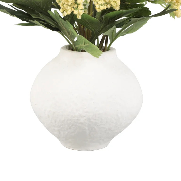 Better Homes & Gardens Faux Yellow Sedum Floral Arrangement in Ceramic Vase | Walmart (US)
