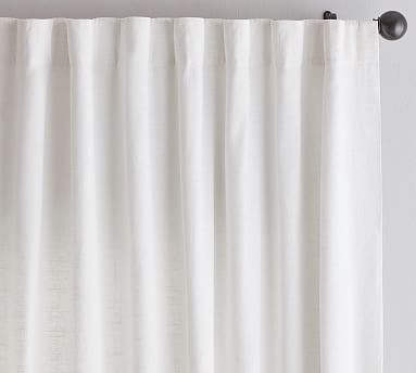 Emery Linen/Cotton Pole-Pocket Curtain - White | Pottery Barn (US)
