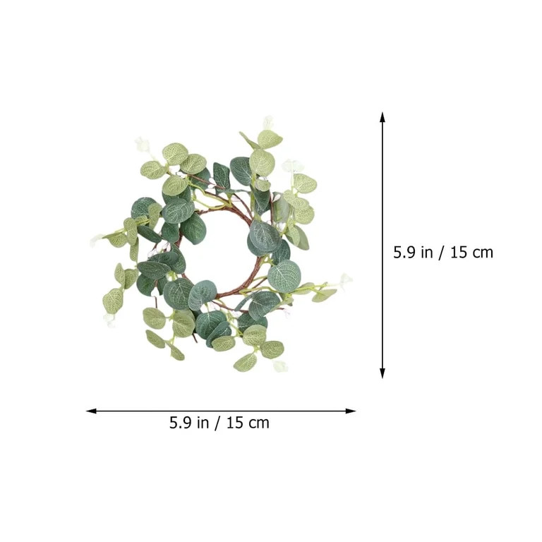 Zhuge 2Pcs Wreath Eucalyptus Rings Ring Wreaths Mini 6 Inch Greenery Spring Leaves Holder Leaf Ar... | Walmart (US)