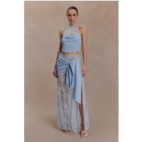 Lucy Lace And Knit Skirt / Cornflower Blue | MESHKI | L | MESHKI US