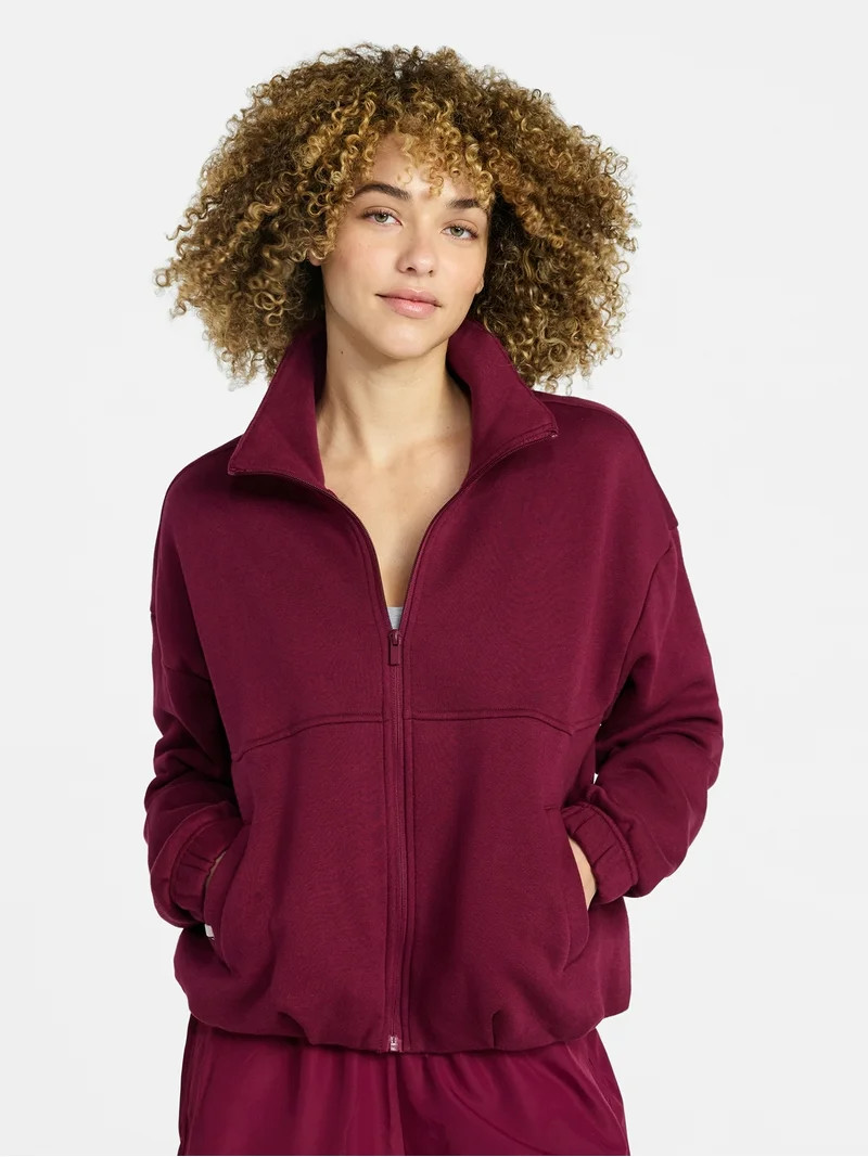Athletic Works Women's Premium Fleece Active Jacket, Midweight, Sizes XS-4X | Walmart (US)