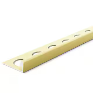 Satin Gold 3/8 in. x 98-1/2 in. Aluminum L-Shaped Tile Edging Trim | The Home Depot