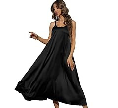Jutfun Adjustable Strap Satin Maxi Dress | Amazon (US)