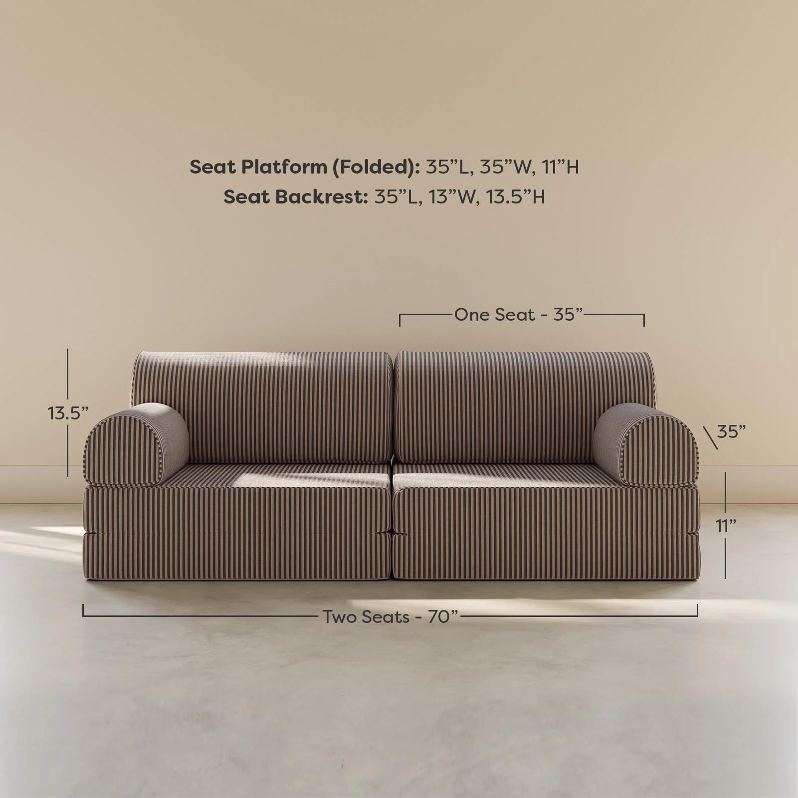 Taupe & Sable Striped Modular Sofa | Finley | House of Noa | House of Noa