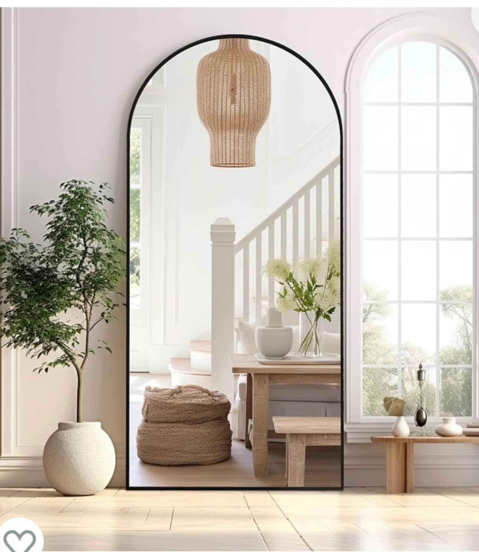 71x32” arched black alloy full length mirror. I bought mine from Wayfair but they’re sold out so I’m linking similar ones. 

#LTKhome #LTKsalealert