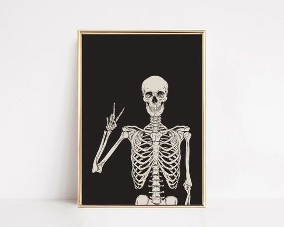 skeleton print | halloween printable wall art | halloween decor | halloween poster | halloween pr... | Etsy (US)