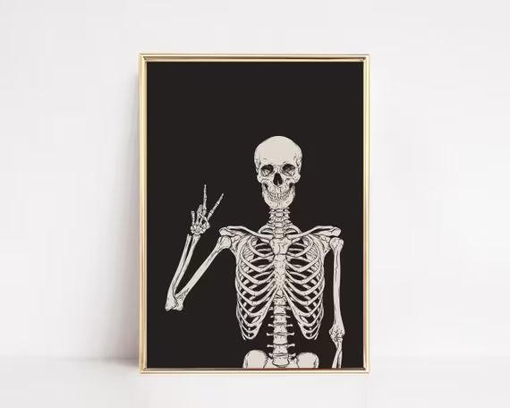 skeleton print | halloween printable wall art | halloween decor | halloween poster | halloween pr... | Etsy (US)