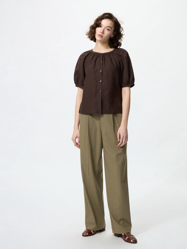 Pantalon Large Plissé (long) | Uniqlo FR