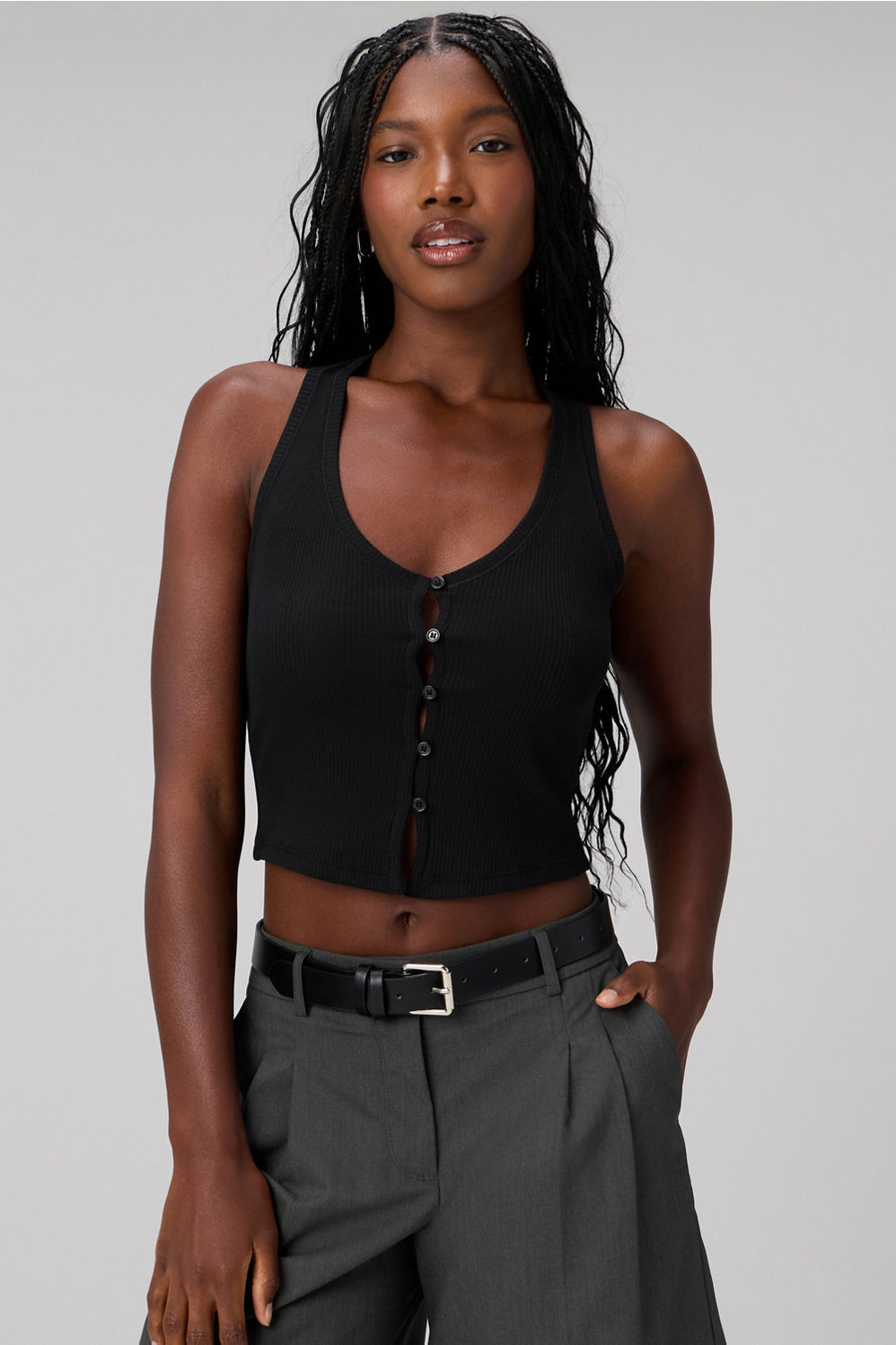 Modal Rib V-Neck Button Tank (50)LIMITED TIME OFFER: 80% OFF: $9.98Non-Member: $49.95New | Fabletics