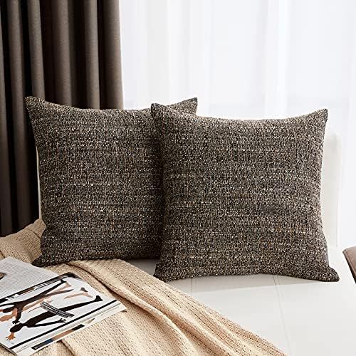 Hocomo Set of 2 Linen Throw Pillow Covers, Solid Color Burlap Decorative Pillow Covers(No Insert)... | Amazon (US)