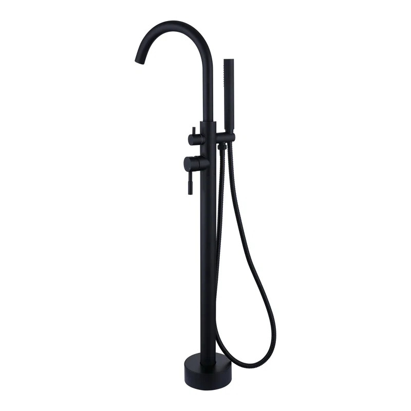 F-5825MB Kebo Double Handle Floor Mounted Freestanding Tub Filler Trim | Wayfair North America