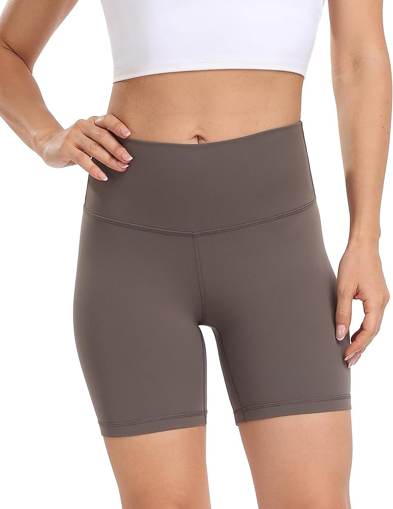 Colorfulkoala Women's Dreamlux High Waisted Yoga Shorts 6" Inseam Workout Tights | Amazon (US)
