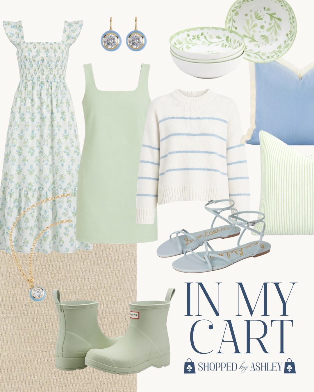 Classic coastal Grandmillennial home and style 😍✨

Blue and green, blue and white, outdoor pillows, designer look, look for less, blockprint dress, summer style, summer dress, summer shoes, washable rug, blue jewelry