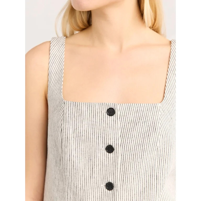 Scoop Women's and Women's Plus Linen Blend Longline Vest, Sizes XS-4X | Walmart (US)