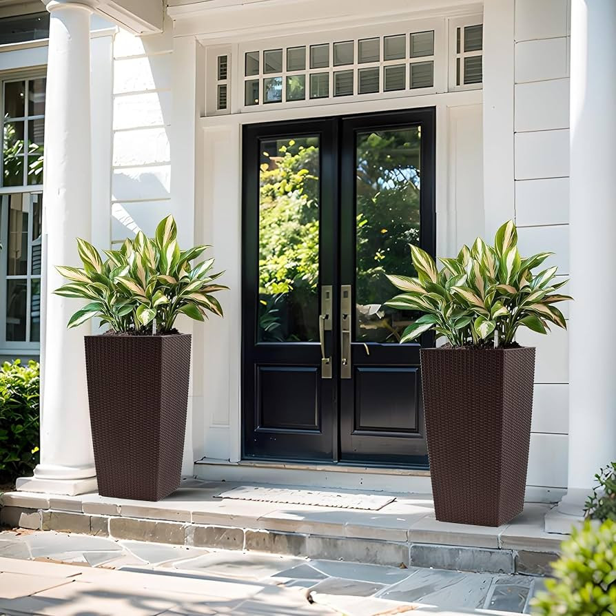 30" Tall Large Planter with Self-Watering System, Indoor Outdoor Flower Pot with Drainage Holes, ... | Amazon (US)
