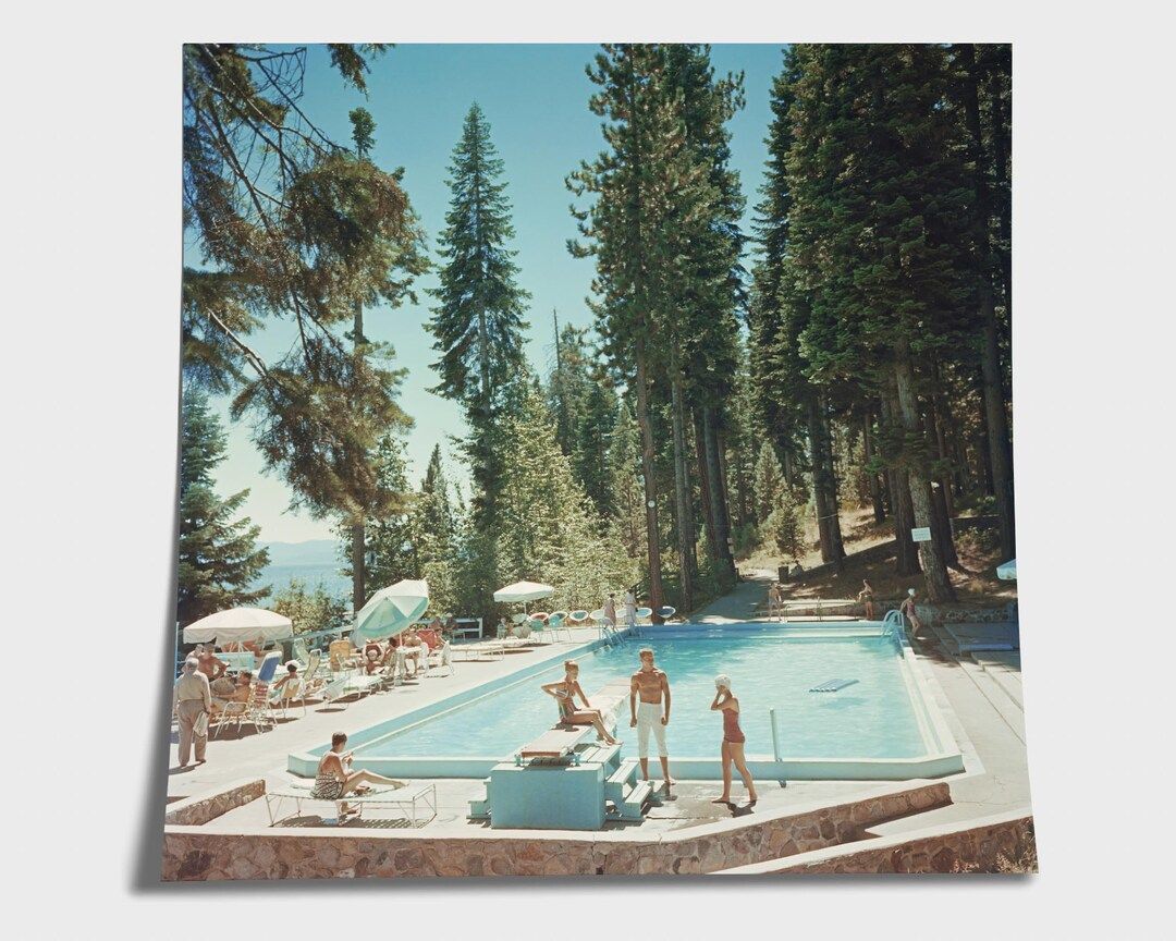 Slim Aarons Pool At Lake Tahoe Print Poster | Etsy (US)