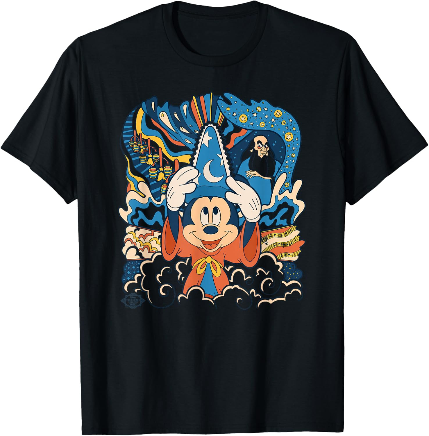 Disney Fantasia Mickey Mouse Sorcerer’s Apprentice Retro T-Shirt | Amazon (US)
