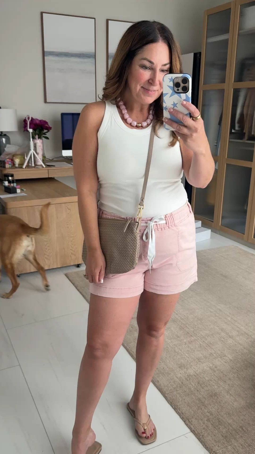 Summer casual outfit wearing large in tank, XL in shorts

#LTKootd #LTKOver40 #LTKMidsize