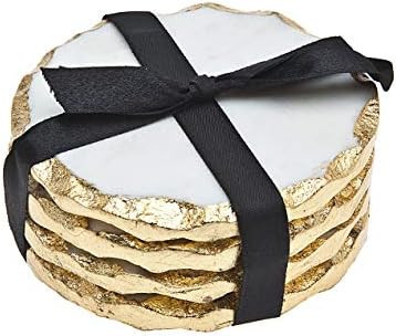 Godinger Silver Art Round Coasters Gold Edge Set of 4 | Amazon (US)