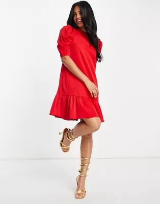 AX Paris short sleeve smock dress in red | ASOS (Global)