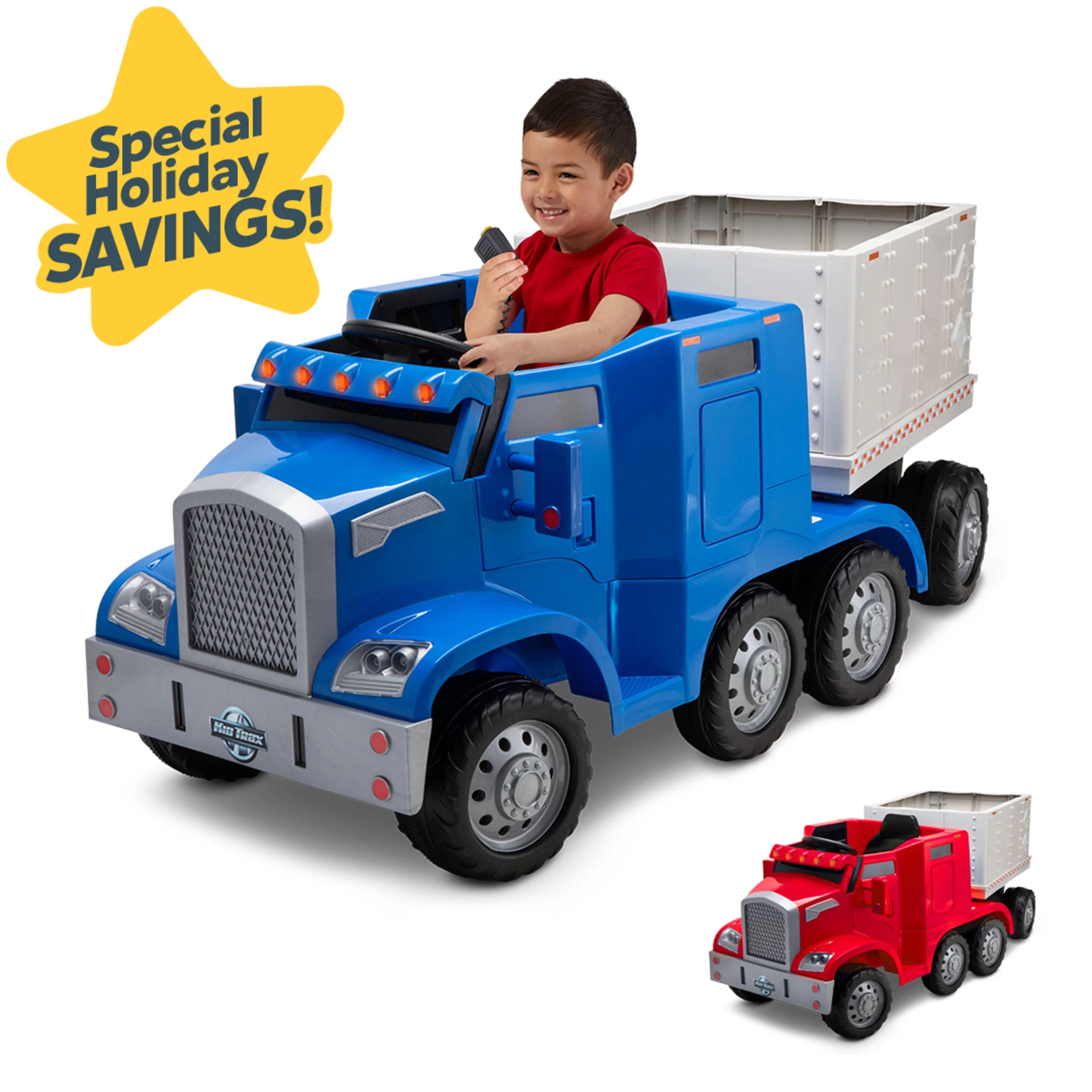Semi-Truck and Trailer Ride-On Toy by Kid Trax, Blue | Walmart (US)