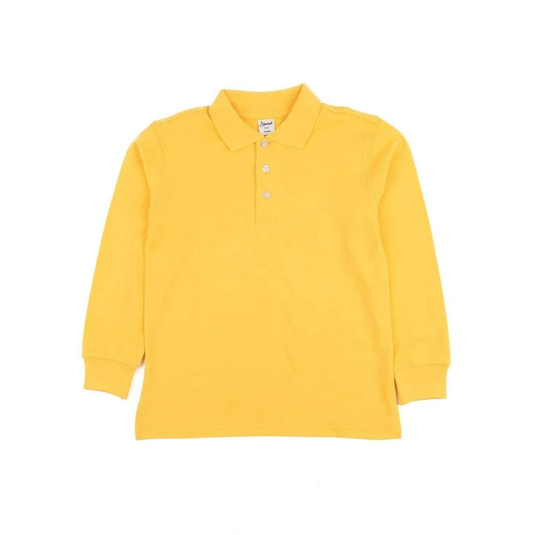 Leveret Boys Long Sleeve Cotton Polo Shirt Yellow 14 Year | Walmart (US)