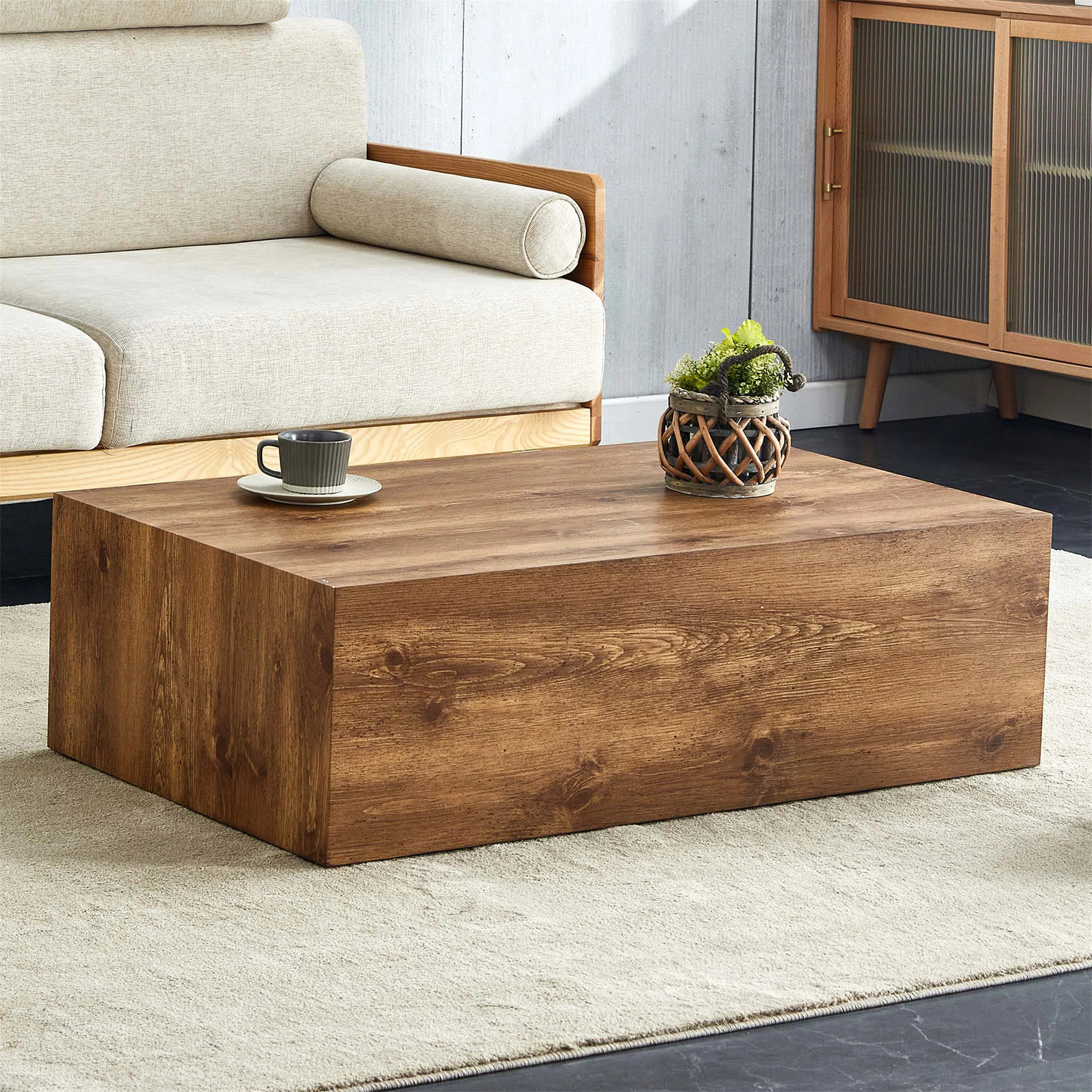 Modern MDF Coffee Table With Wood Texture Pattern - Spacious, Stylish, And Durable For Any Living... | Wayfair North America