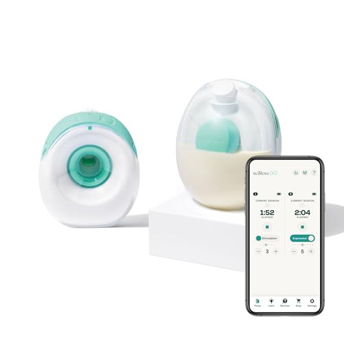 Willow Go - Hands Free Breast Pump - Wearable Breastfeeding Pump - Portable, Electric, Cordless, & 9 Levels of Hospital Grade Suction Strength - Postpartum Essentials - Double Breast Pump | Amazon (US)