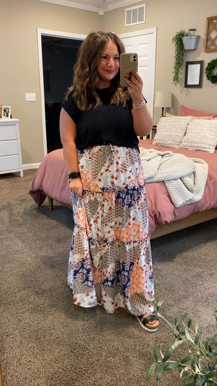 I have loved fun printed maxi skirts since I was in middle school 🙈 luckily my taste has changed just a bit, but I still think outfits like this one are darling. 

sandals: fit true to size // wearing a 5
skirt: fits true to size // wearing a large
muscle tee: fits true to size // wearing a large

#LTKFindsUnder100 #LTKStyleTip #LTKFindsUnder50