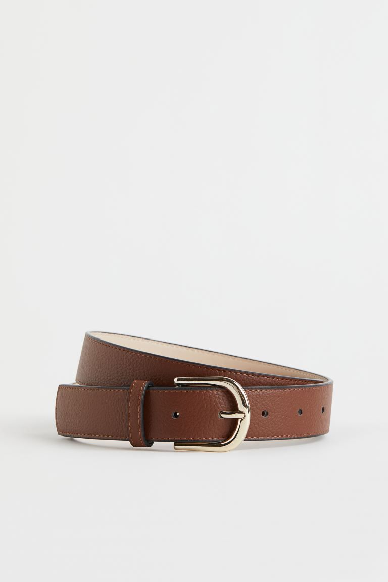 Belt in grained faux leather with a metal buckle. Width 1 1/4 in.CompositionShell: Polyester 100%... | H&M (US + CA)