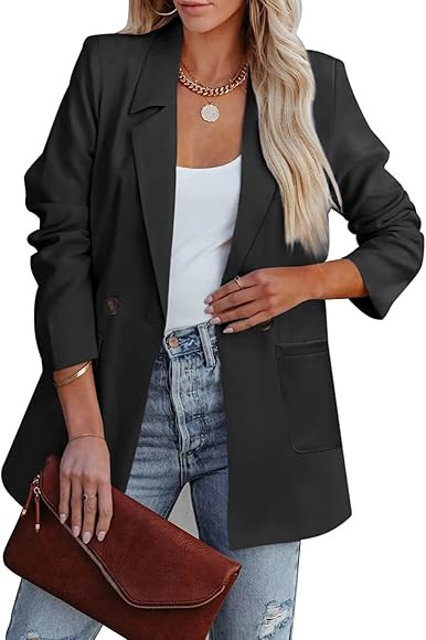 Womens Casual Blazers Oversized Open Front Cardigan Long Sleeve Work Office Blazer Jackets S-XXL | Amazon (US)