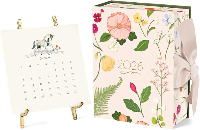 Karen Adams Gold Easel 2026 Desk Calendar 12 Month January 2026 - December 2026 | Amazon (US)