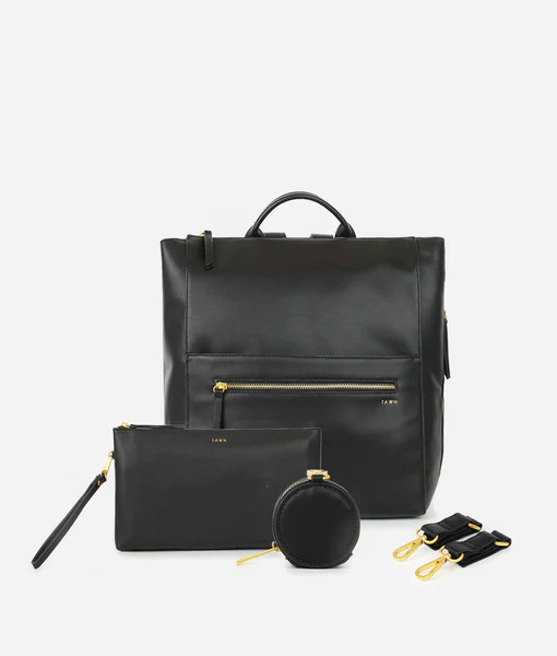The Square Diaper Bag Bundle - Black | Fawn Design