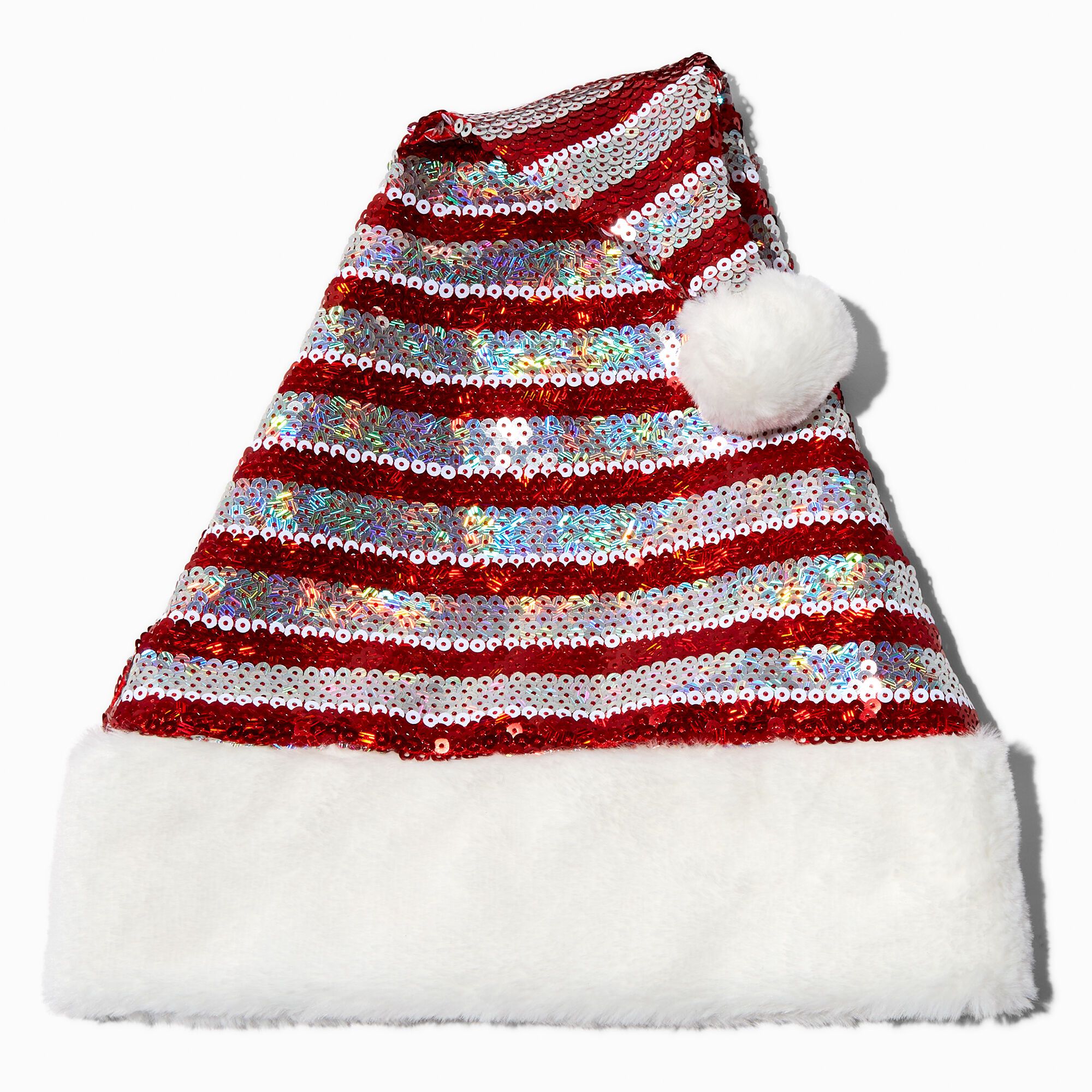 Sequin Stripe Santa Hat | Claire's (US)