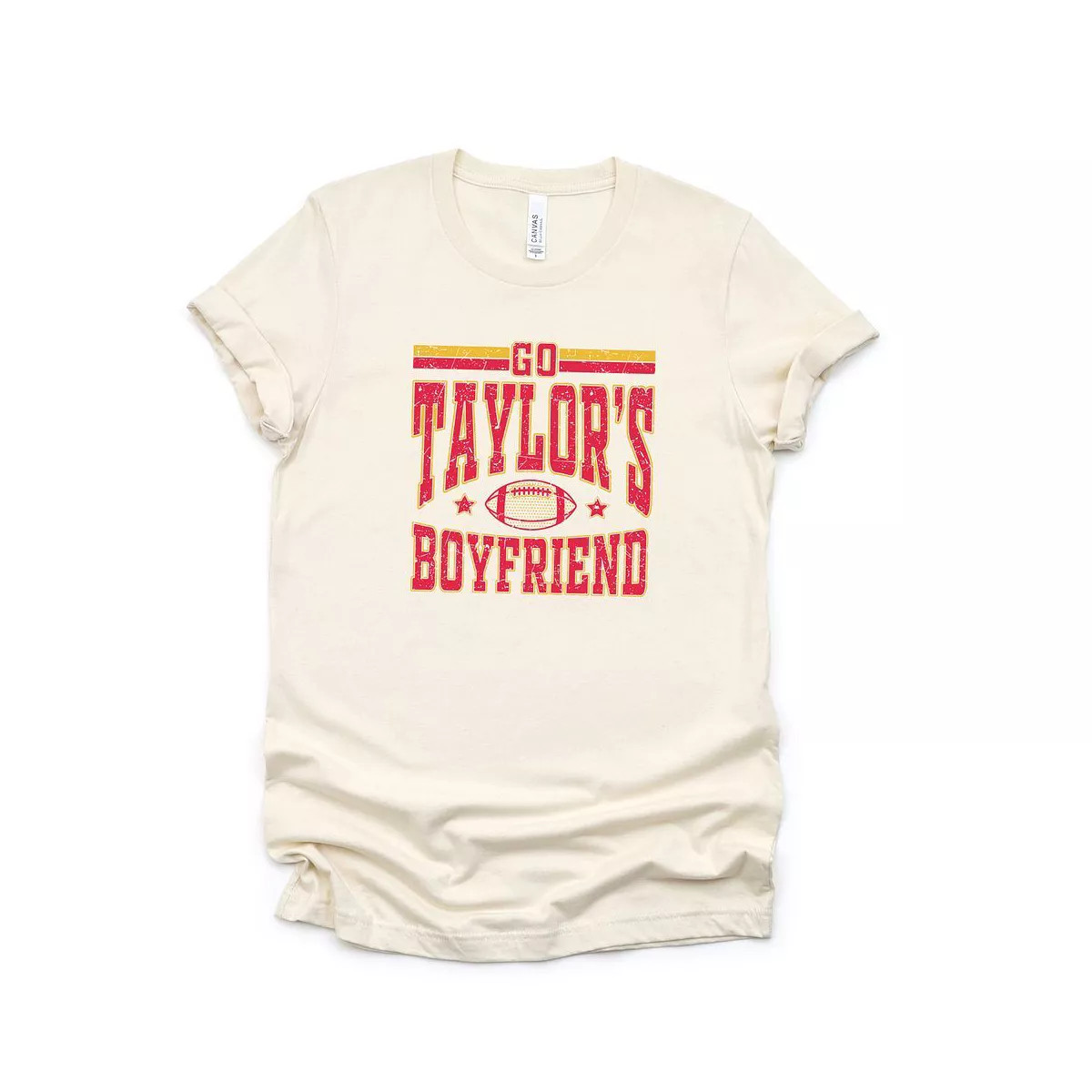 Simply Sage Market Women's Go Taylor's Boyfriend Football Short Sleeve Graphic Tee | Target