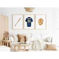 Custom Watercolor Baseball Print Set, Nursery Art Prints, Sport Art Prints, Baseball Room Decor, Sports Nursery | Etsy (US)