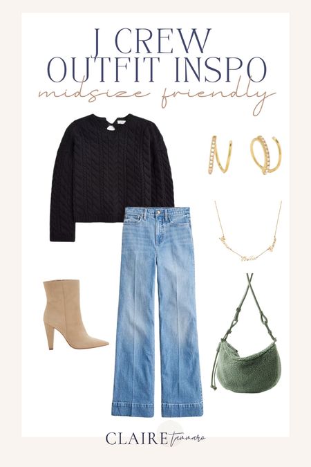Dress to impress without sacrificing comfort! Slip into these trendy J Crew denim trousers, team them up with a black knit sweater, cute ankle boots, and a Sherpa bag - you’ve got yourself the ideal outfit for a fun and relaxed date night ⭐️💃🏻

#midsizeapproved #casualchic #jcrewoutfit #datenight

#LTKstyletip #LTKmidsize #LTKsalealert