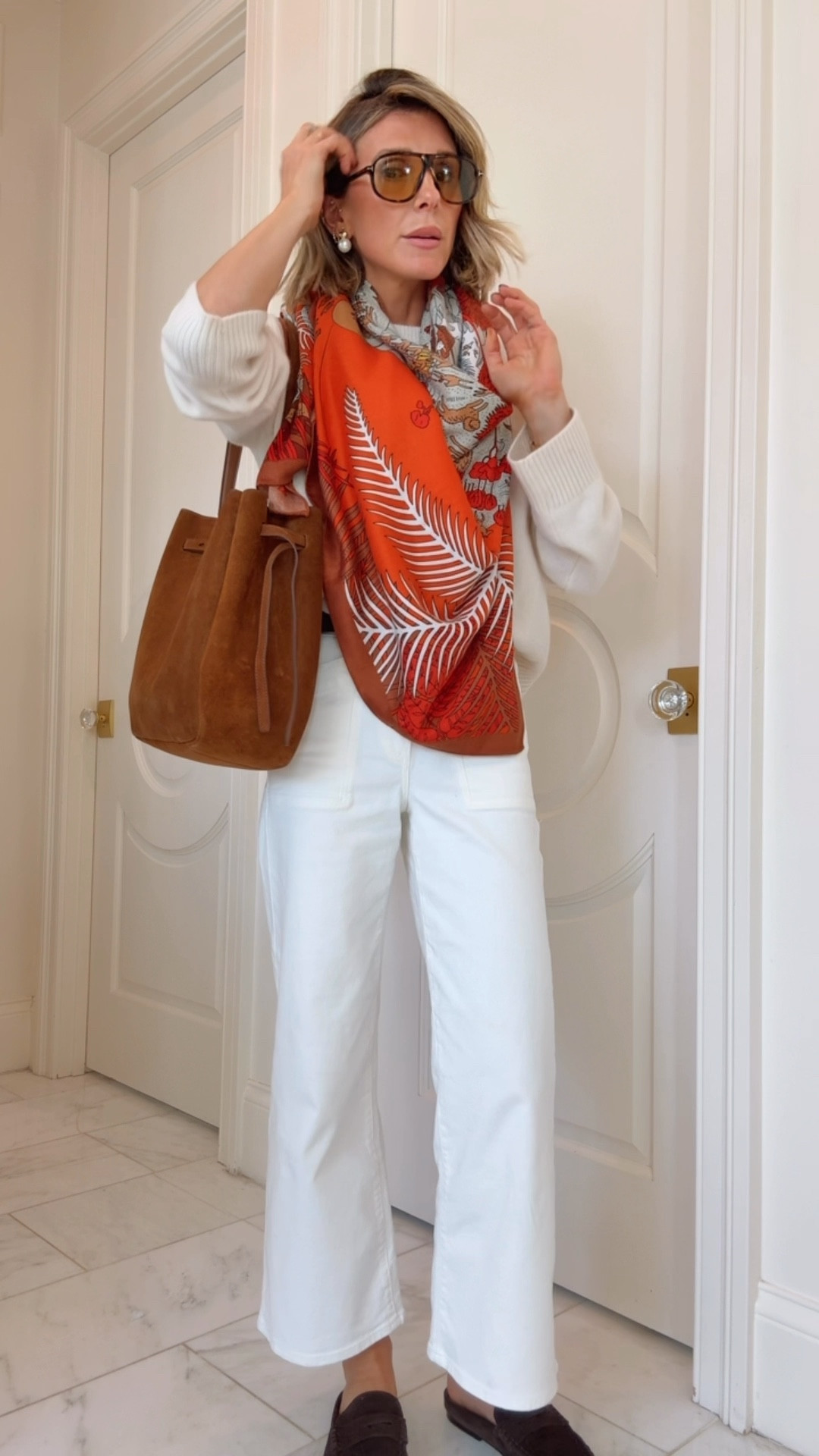 How is wearing white jeans right now into spring. Fit tts 