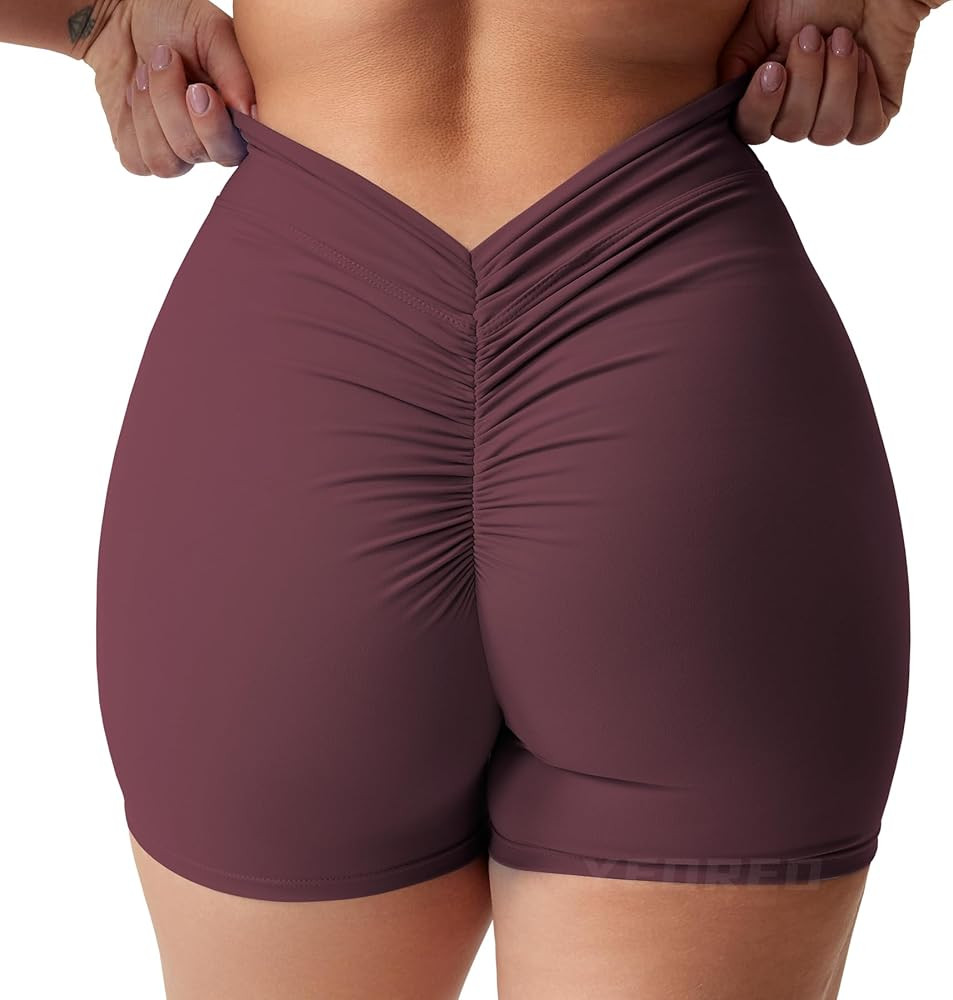 YEOREO Daze Workout Shorts Womens Scrunch Butt Gym Shorts for Women V Back Booty Butt Lifting Bik... | Amazon (US)