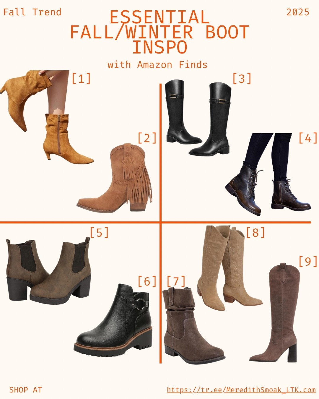 This season, suede is not just limited to boots but extends to a variety of styles. Suede footwear is making a significant comeback. 

Slouch boots are stepping back into the spotlight. Few shoes are as essential for the colder months as ankle and Chelsea boots — timeless and versatile. 

Western style is still in for fall! Think less ranch, more downtown. The cowgirl boot adds edge to a neutral outfit without feeling gimmicky. 

Balancing classic appeal with trend-driven details, the knee-high and riding boots remain a key piece in any fall and winter shoe capsule.

Make sure to check out my handpicked favs on Prime Big Deal Days, 10/7-8. 
#fallfashion #fashiontrends #fashion #trend #boot #ankleboot #westernboot #cowboyboot #ridingboot #kneehighboot #chelsiboot #slouchyboot

#LTKStyleTip #LTKSeasonal #LTKSaleAlert