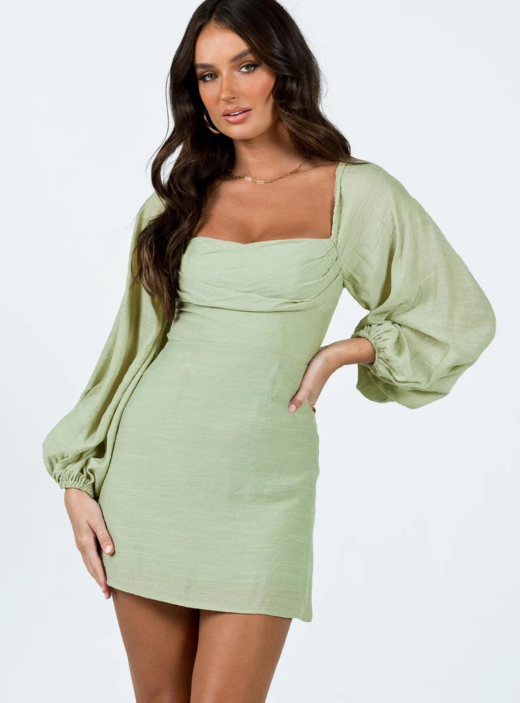 Warra Mini Dress Sage | Princess Polly US