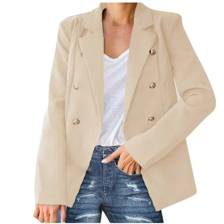 Women s Fashion Business Casual Blazer Open Front Long Sleeve Suit Jackets Work Office Cardigan Slim | Walmart (US)